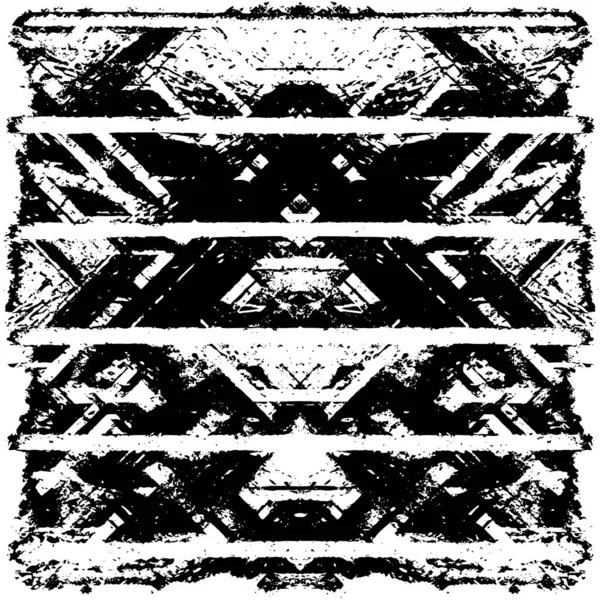 Grunge Siyah ve Beyaz Şehir Vektör Doku Şablonu. Çatlakların, lekelerin, çiplerin, çizgilerin koyu arkaplanı.