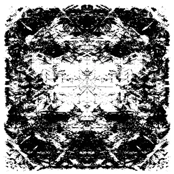 Grunge Siyah ve Beyaz Şehir Vektör Doku Şablonu. Çatlakların, lekelerin, çiplerin, çizgilerin koyu arkaplanı.