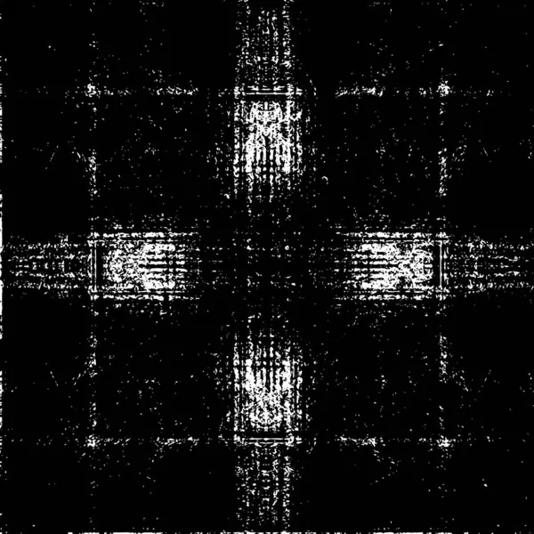 Grunge Siyah ve Beyaz Şehir Vektör Doku Şablonu. Çatlakların, lekelerin, çiplerin, çizgilerin koyu arkaplanı.