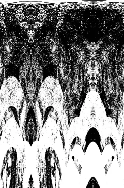 Grunge Siyah ve Beyaz Şehir Vektör Doku Şablonu. Çatlakların, lekelerin, çiplerin, çizgilerin koyu arkaplanı.