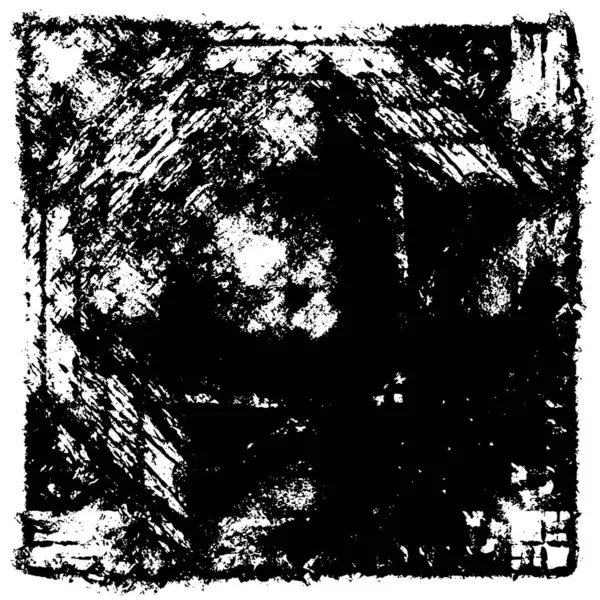 Grunge Siyah ve Beyaz Şehir Vektör Doku Şablonu. Çatlakların, lekelerin, çiplerin, çizgilerin koyu arkaplanı.