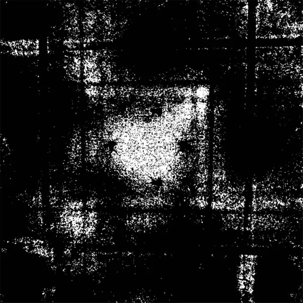 Grunge Siyah ve Beyaz Şehir Vektör Doku Şablonu. Çatlakların, lekelerin, çiplerin, çizgilerin koyu arkaplanı.