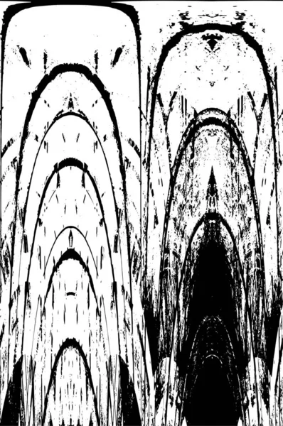 Grunge Siyah ve Beyaz Şehir Vektör Doku Şablonu. Çatlakların, lekelerin, çiplerin, çizgilerin koyu arkaplanı.