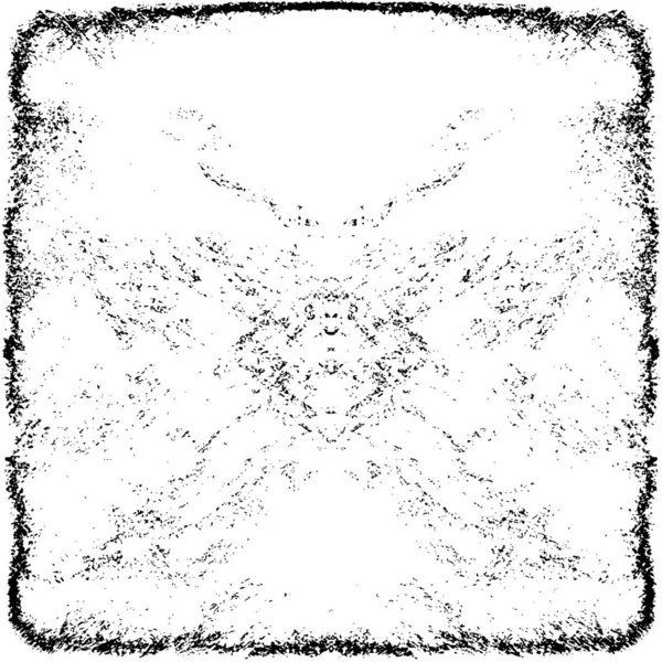 Grunge Siyah ve Beyaz Şehir Vektör Doku Şablonu. Çatlakların, lekelerin, çiplerin, çizgilerin koyu arkaplanı.