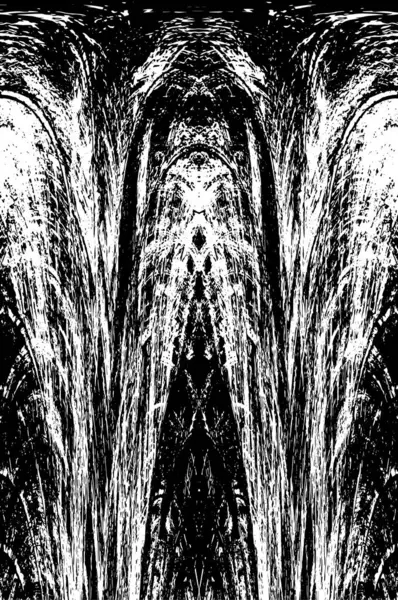 Grunge Siyah ve Beyaz Şehir Vektör Doku Şablonu. Çatlakların, lekelerin, çiplerin, çizgilerin koyu arkaplanı.