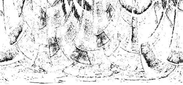 Grunge Siyah ve Beyaz Şehir Vektör Doku Şablonu. Çatlakların, lekelerin, çiplerin, çizgilerin koyu arkaplanı.