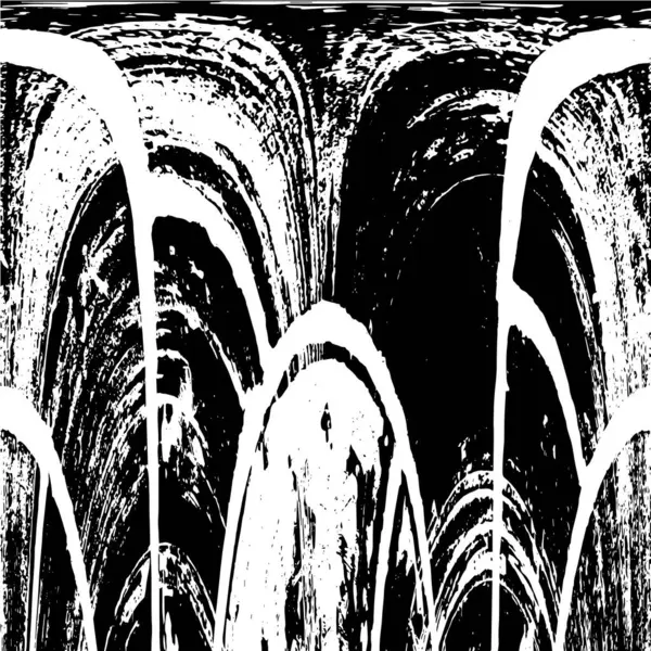 Grunge Siyah ve Beyaz Şehir Vektör Doku Şablonu. Çatlakların, lekelerin, çiplerin, çizgilerin koyu arkaplanı.