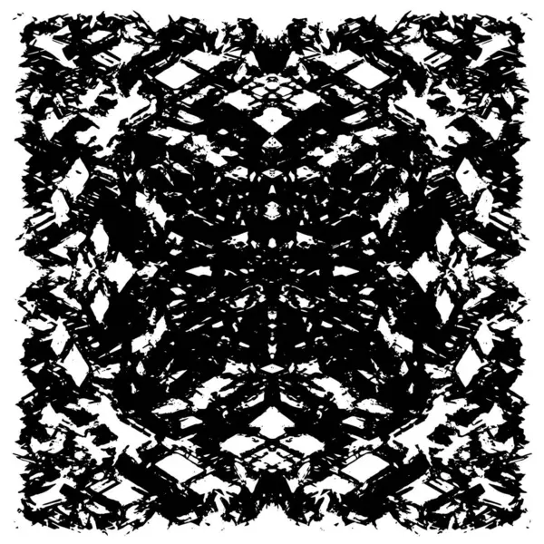 Grunge Siyah ve Beyaz Şehir Vektör Doku Şablonu. Çatlakların, lekelerin, çiplerin, çizgilerin koyu arkaplanı.