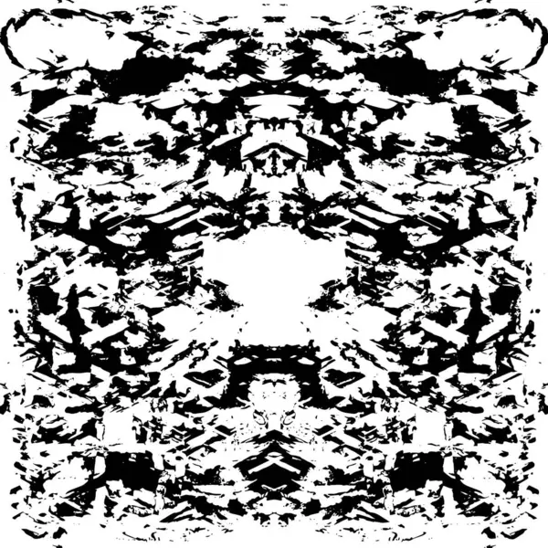 Grunge Siyah ve Beyaz Şehir Vektör Doku Şablonu. Çatlakların, lekelerin, çiplerin, çizgilerin koyu arkaplanı.