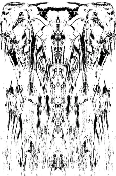 Grunge dikey olarak simetrik siyah beyaz doku. Tek renkli yıpranmış kaplama deseni. 