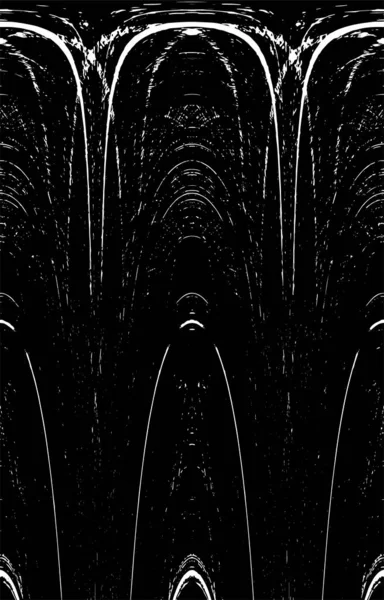 Grunge Siyah ve Beyaz Şehir Vektör Doku Şablonu. Çatlakların, lekelerin, çiplerin, çizgilerin koyu arkaplanı.