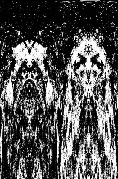 Grunge Siyah ve Beyaz Şehir Vektör Doku Şablonu. Çatlakların, lekelerin, çiplerin, çizgilerin koyu arkaplanı.