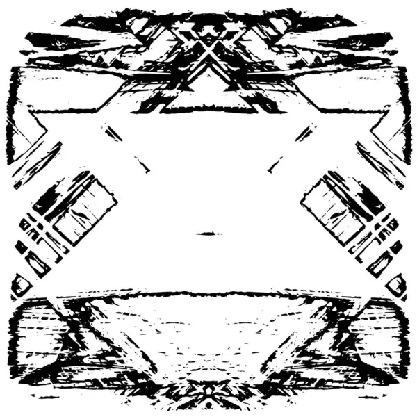 Grunge Siyah ve Beyaz Şehir Vektör Doku Şablonu. Çatlakların, lekelerin, çiplerin, çizgilerin koyu arkaplanı.