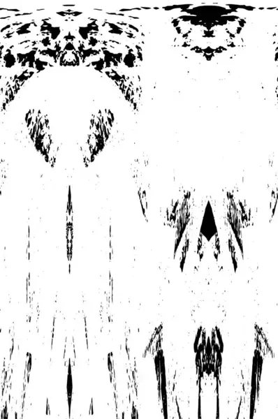 Grunge Siyah ve Beyaz Şehir Vektör Doku Şablonu. Çatlakların, lekelerin, çiplerin, çizgilerin koyu arkaplanı.