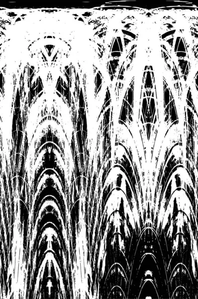 Grunge Siyah ve Beyaz Şehir Vektör Doku Şablonu. Çatlakların, lekelerin, çiplerin, çizgilerin koyu arkaplanı.