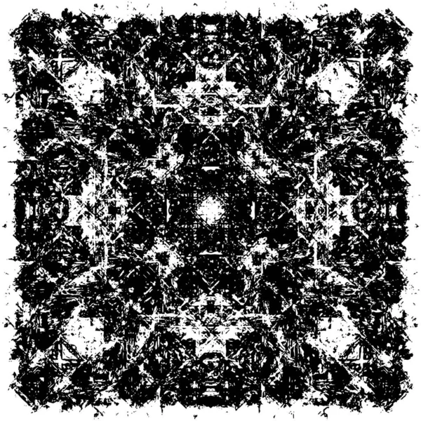 Grunge Siyah ve Beyaz Şehir Vektör Doku Şablonu. Çatlakların, lekelerin, çiplerin, çizgilerin koyu arkaplanı.