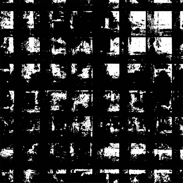 Grunge Siyah ve Beyaz Şehir Vektör Doku Şablonu. Çatlakların, lekelerin, çiplerin, çizgilerin koyu arkaplanı.