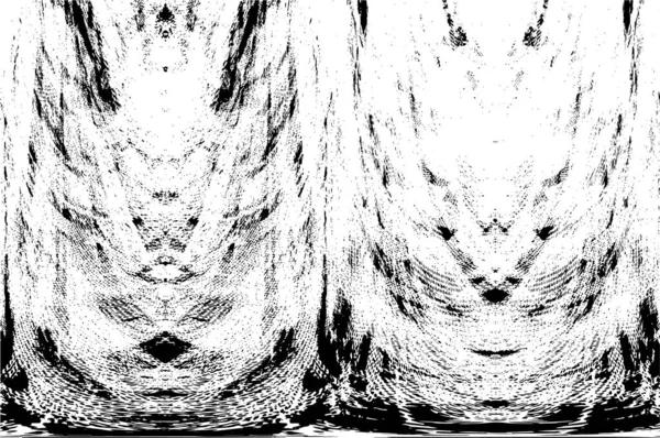 Grunge Siyah ve Beyaz Şehir Vektör Doku Şablonu. Çatlakların, lekelerin, çiplerin, çizgilerin koyu arkaplanı.