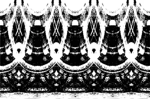 Grunge Siyah ve Beyaz Şehir Vektör Doku Şablonu. Çatlakların, lekelerin, çiplerin, çizgilerin koyu arkaplanı.