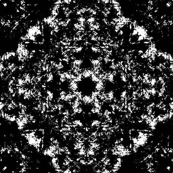 Grunge Siyah ve Beyaz Şehir Vektör Doku Şablonu. Çatlakların, lekelerin, çiplerin, çizgilerin koyu arkaplanı.