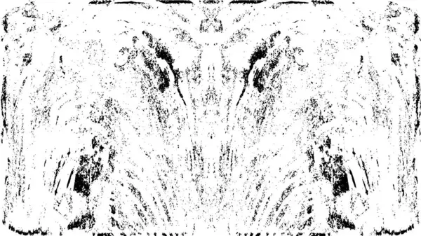 Grunge üst üste biniyor. Soyut siyah-beyaz vektör arkaplanı. Çatlak, leke ve noktalarda kirli desenli tek renkli klasik yüzey. Karanlık korku tarzında eski bir duvar.