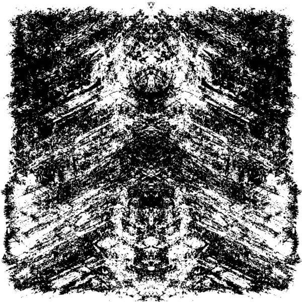 Grunge üst üste biniyor. Soyut siyah-beyaz vektör arkaplanı. Çatlak, leke ve noktalarda kirli desenli tek renkli klasik yüzey. Karanlık korku tarzında eski bir duvar.