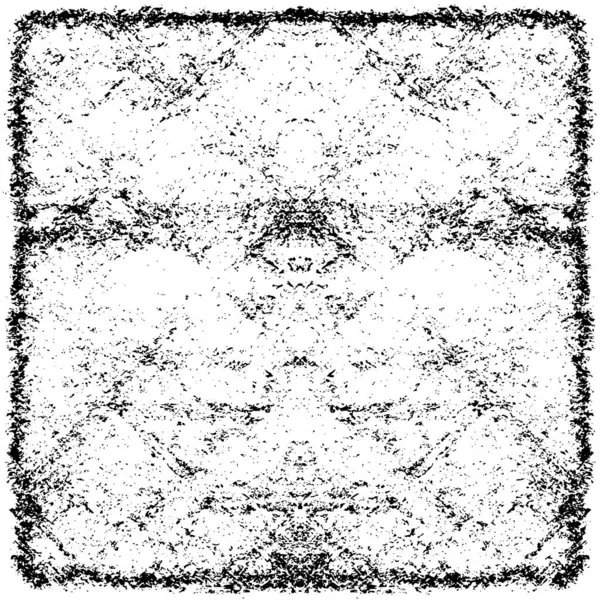 Grunge üst üste biniyor. Soyut siyah-beyaz vektör arkaplanı. Çatlak, leke ve noktalarda kirli desenli tek renkli klasik yüzey. Karanlık korku tarzında eski bir duvar.
