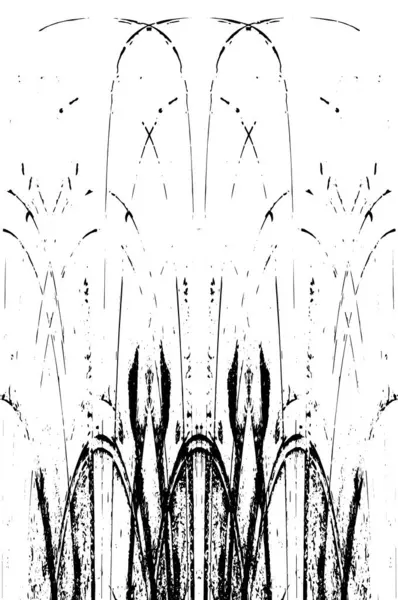 Grunge üst üste biniyor. Soyut siyah-beyaz vektör arkaplanı. Çatlak, leke ve noktalarda kirli desenli tek renkli klasik yüzey. Karanlık korku tarzında eski bir duvar.