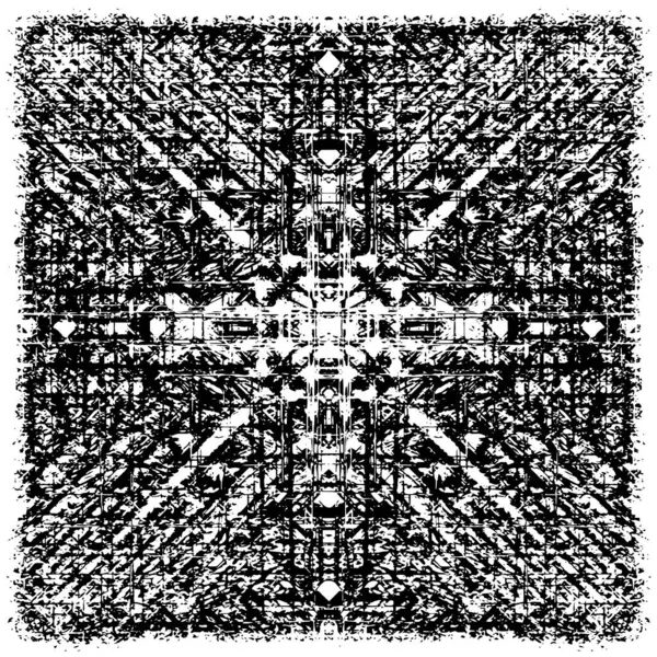 Grunge üst üste biniyor. Soyut siyah-beyaz vektör arkaplanı. Çatlak, leke ve noktalarda kirli desenli tek renkli klasik yüzey. Karanlık korku tarzında eski bir duvar.