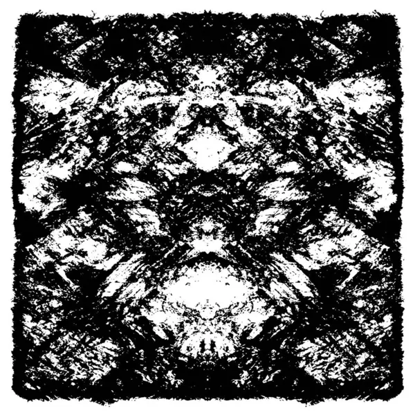 Grunge üst üste biniyor. Soyut siyah-beyaz vektör arkaplanı. Çatlak, leke ve noktalarda kirli desenli tek renkli klasik yüzey. Karanlık korku tarzında eski bir duvar.