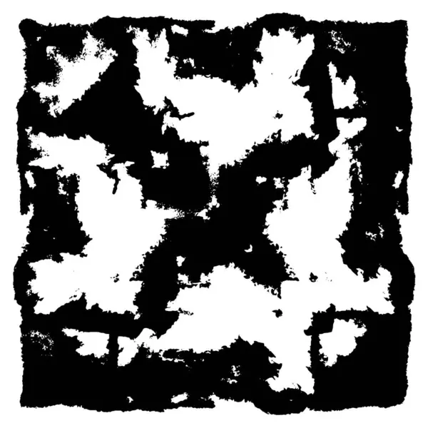 Grunge üst üste biniyor. Soyut siyah-beyaz vektör arkaplanı. Çatlak, leke ve noktalarda kirli desenli tek renkli klasik yüzey. Karanlık korku tarzında eski bir duvar.