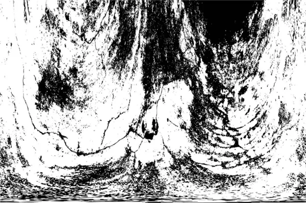 Grunge üst üste biniyor. Soyut siyah-beyaz vektör arkaplanı. Çatlak, leke ve noktalarda kirli desenli tek renkli klasik yüzey. Karanlık korku tarzında eski bir duvar.