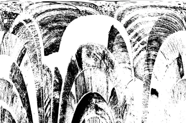 Grunge üst üste biniyor. Soyut siyah-beyaz vektör arkaplanı. Çatlak, leke ve noktalarda kirli desenli tek renkli klasik yüzey. Karanlık korku tarzında eski bir duvar.