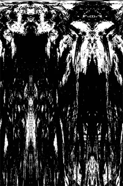 Grunge üst üste biniyor. Soyut siyah-beyaz vektör arkaplanı. Çatlak, leke ve noktalarda kirli desenli tek renkli klasik yüzey. Karanlık korku tarzında eski bir duvar.