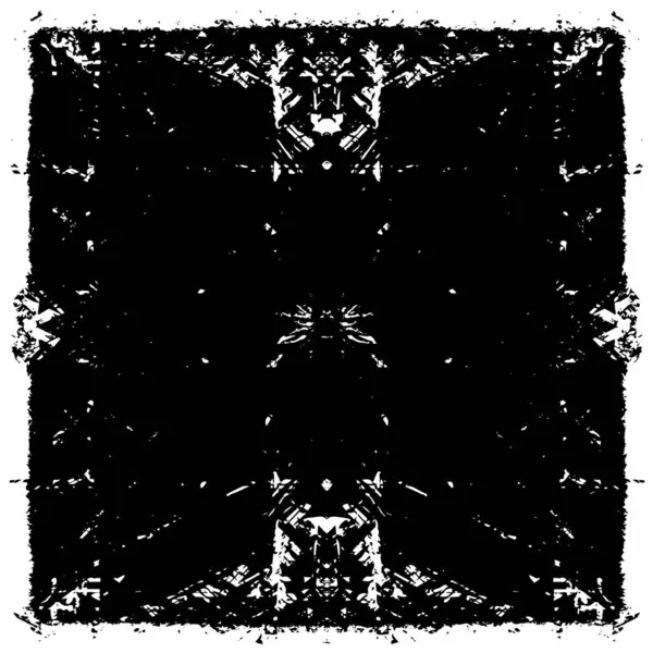 Grunge üst üste biniyor. Soyut siyah-beyaz vektör arkaplanı. Çatlak, leke ve noktalarda kirli desenli tek renkli klasik yüzey. Karanlık korku tarzında eski bir duvar.