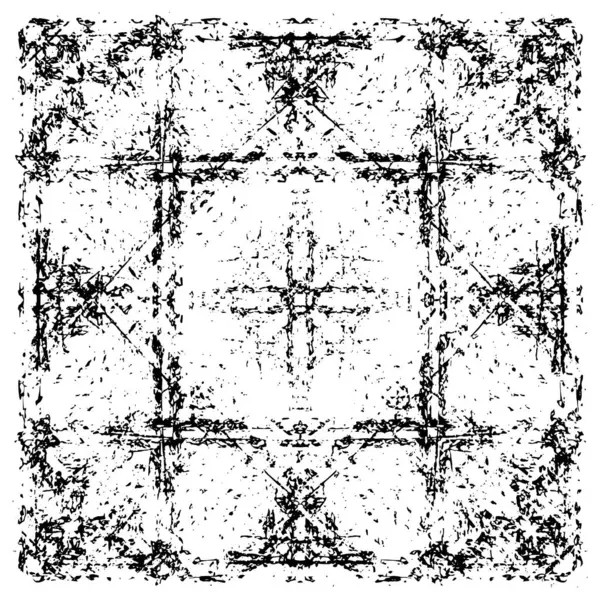 Grunge üst üste biniyor. Soyut siyah-beyaz vektör arkaplanı. Çatlak, leke ve noktalarda kirli desenli tek renkli klasik yüzey. Karanlık korku tarzında eski bir duvar.