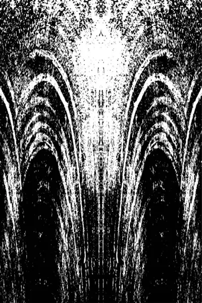 Grunge üst üste biniyor. Soyut siyah-beyaz vektör arkaplanı. Çatlak, leke ve noktalarda kirli desenli tek renkli klasik yüzey. Karanlık korku tarzında eski bir duvar.