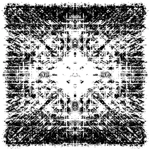 Grunge üst üste biniyor. Soyut siyah-beyaz vektör arkaplanı. Çatlak, leke ve noktalarda kirli desenli tek renkli klasik yüzey. Karanlık korku tarzında eski bir duvar.