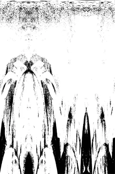 Grunge üst üste biniyor. Soyut siyah-beyaz vektör arkaplanı. Çatlak, leke ve noktalarda kirli desenli tek renkli klasik yüzey. Karanlık korku tarzında eski bir duvar.