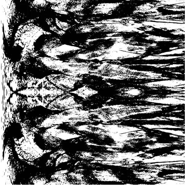 Grunge üst üste biniyor. Soyut siyah-beyaz vektör arkaplanı. Çatlak, leke ve noktalarda kirli desenli tek renkli klasik yüzey. Karanlık korku tarzında eski bir duvar.