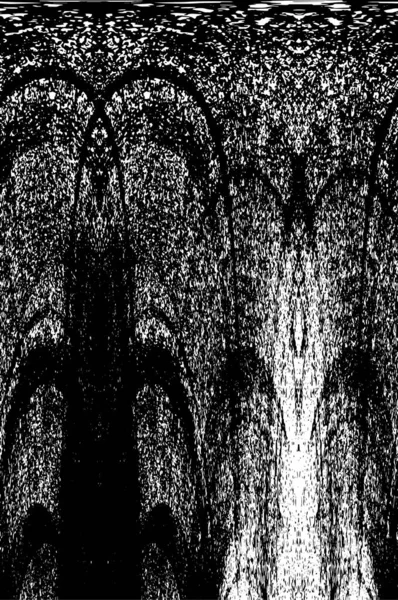 Grunge üst üste biniyor. Soyut siyah-beyaz vektör arkaplanı. Çatlak, leke ve noktalarda kirli desenli tek renkli klasik yüzey. Karanlık korku tarzında eski bir duvar.