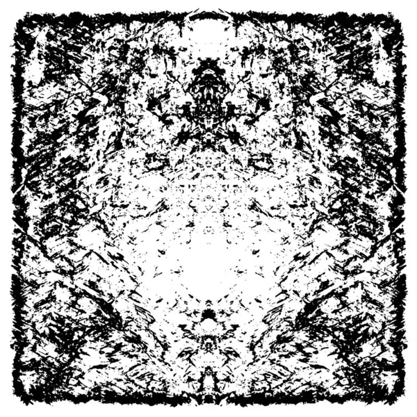 Grunge üst üste biniyor. Soyut siyah-beyaz vektör arkaplanı. Çatlak, leke ve noktalarda kirli desenli tek renkli klasik yüzey. Karanlık korku tarzında eski bir duvar.
