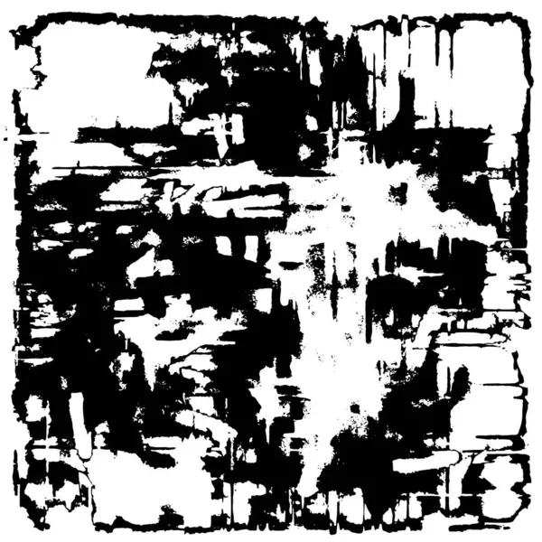 Grunge üst üste biniyor. Soyut siyah-beyaz vektör arkaplanı. Çatlak, leke ve noktalarda kirli desenli tek renkli klasik yüzey. Karanlık korku tarzında eski bir duvar.