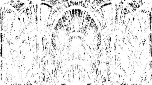 Grunge üst üste biniyor. Soyut siyah-beyaz vektör arkaplanı. Çatlak, leke ve noktalarda kirli desenli tek renkli klasik yüzey. Karanlık korku tarzında eski bir duvar.