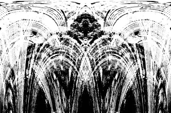 Grunge dikey olarak simetrik siyah beyaz doku. Tek renkli yıpranmış kaplama deseni. 