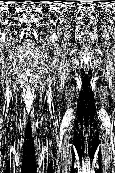 Grunge üst üste biniyor. Soyut siyah-beyaz vektör arkaplanı. Çatlak, leke ve noktalarda kirli desenli tek renkli klasik yüzey. Karanlık korku tarzında eski bir duvar.