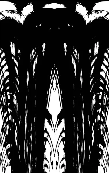 Grunge dikey olarak simetrik siyah beyaz doku. Tek renkli yıpranmış kaplama deseni. 