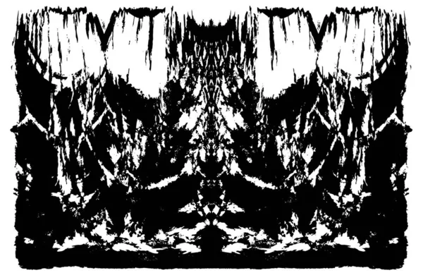 Grunge üst üste biniyor. Soyut siyah-beyaz vektör arkaplanı. Çatlak, leke ve noktalarda kirli desenli tek renkli klasik yüzey. Karanlık korku tarzında eski bir duvar.