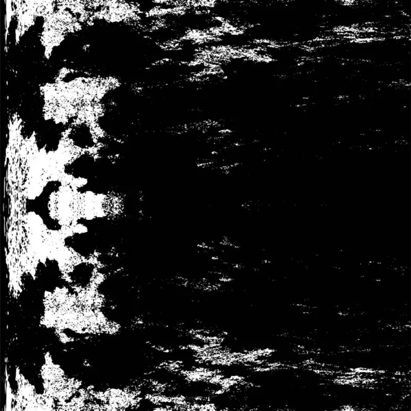 Grunge üst üste biniyor. Soyut siyah-beyaz vektör arkaplanı. Çatlak, leke ve noktalarda kirli desenli tek renkli klasik yüzey. Karanlık korku tarzında eski bir duvar.