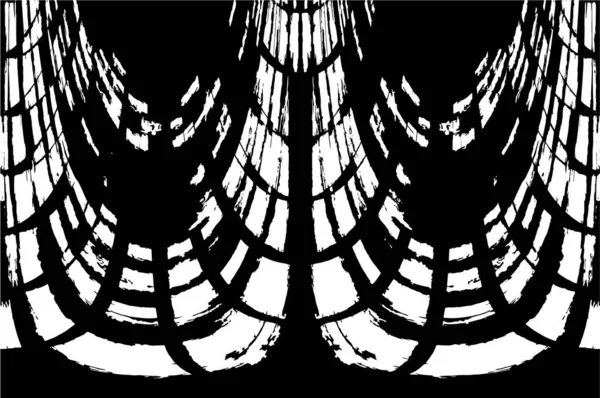 Grunge üst üste biniyor. Soyut siyah-beyaz vektör arkaplanı. Çatlak, leke ve noktalarda kirli desenli tek renkli klasik yüzey. Karanlık korku tarzında eski bir duvar.